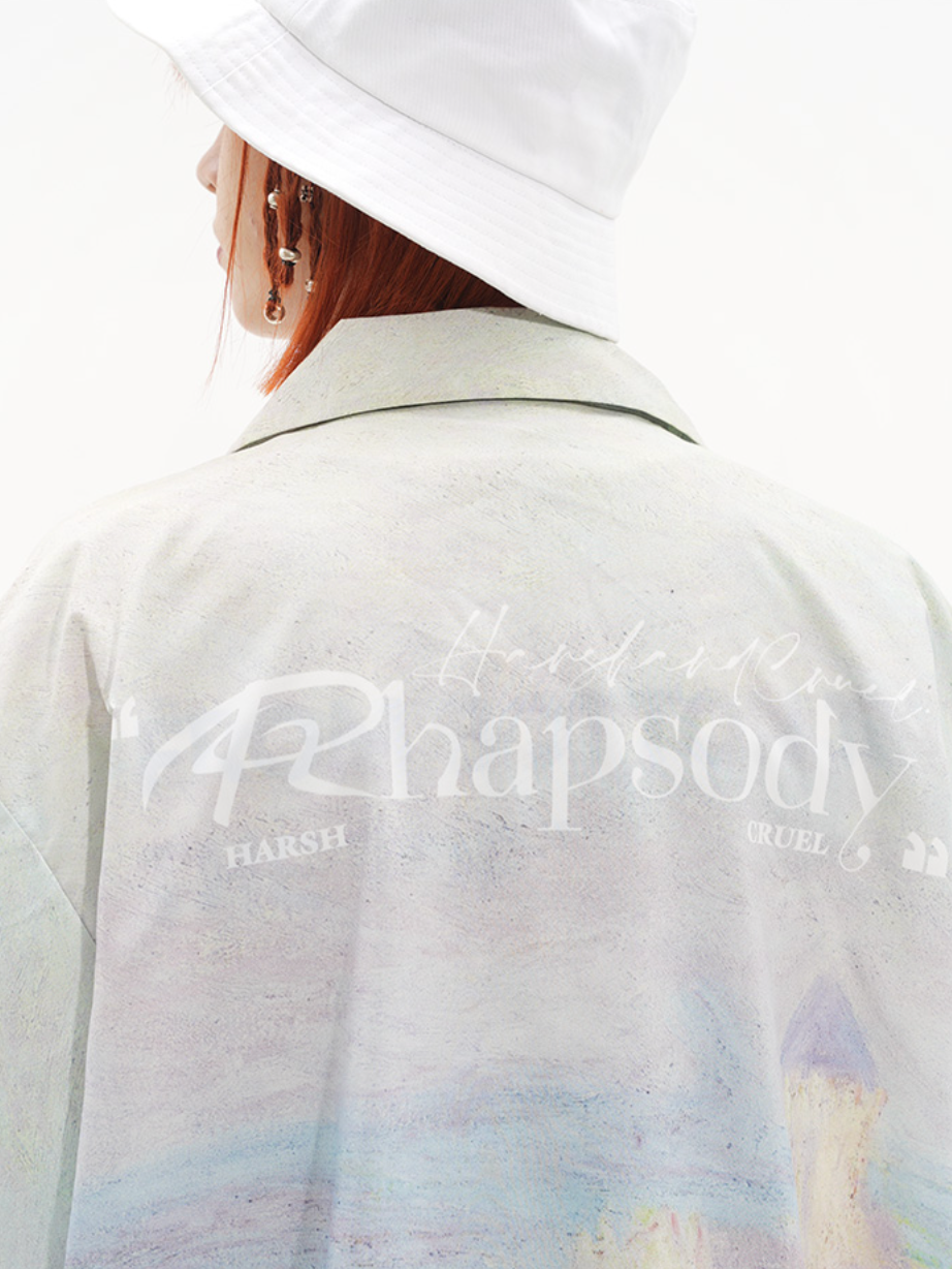 Harsh and Cruel Monet vintage oil painting full print Cuban Shirt