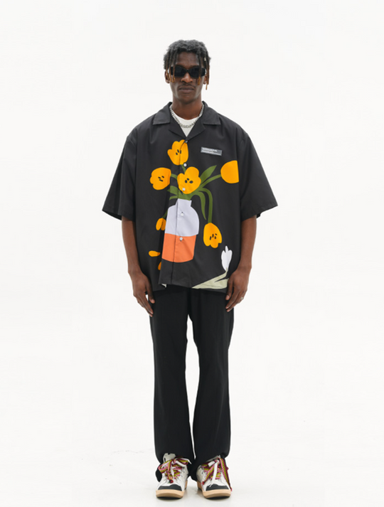 Harsh and Cruel Flower Pot Printed Shirt