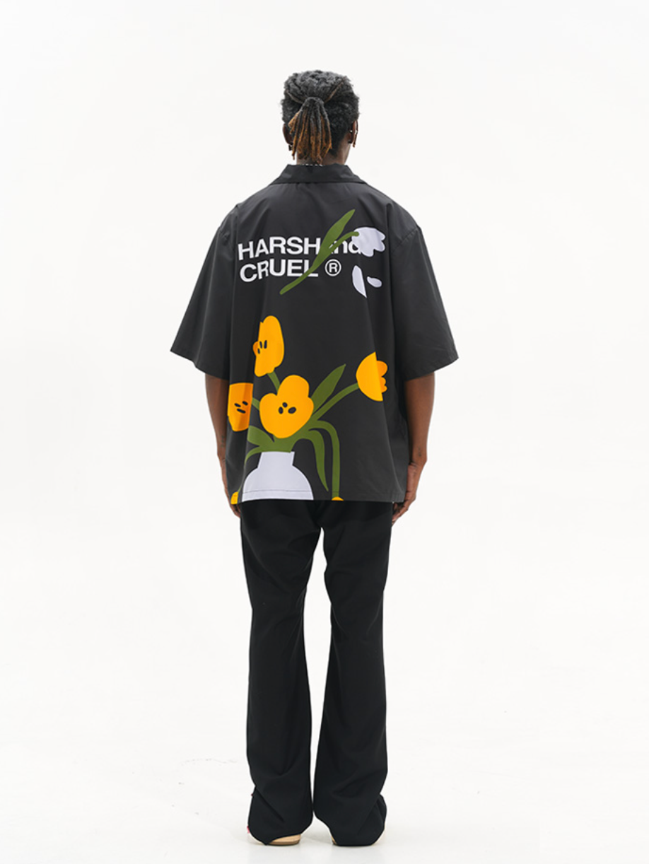 Harsh and Cruel Flower Pot Printed Shirt