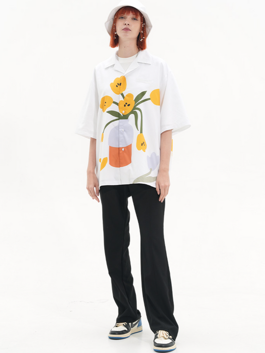 Harsh and Cruel Flower Pot Printed Shirt