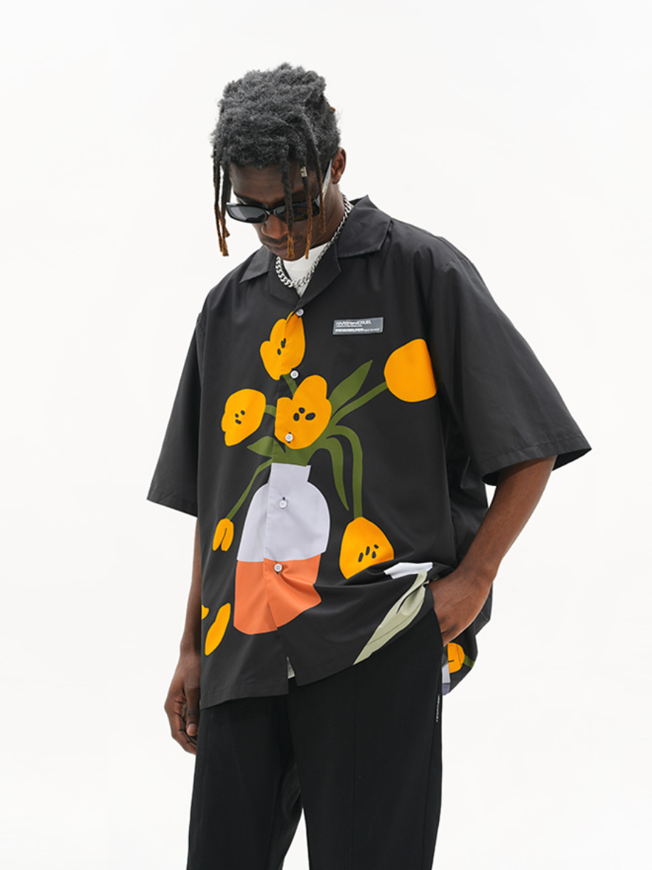 Harsh and Cruel Flower Pot Printed Shirt