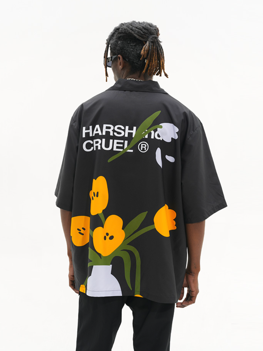 Harsh and Cruel Flower Pot Printed Shirt