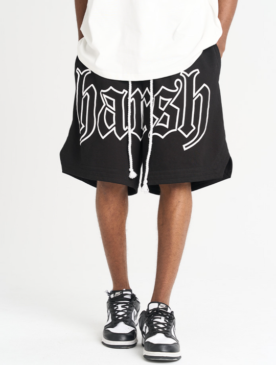 Harsh and Cruel Foam Print Logo Basketball Shorts