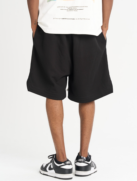 Harsh and Cruel Foam Print Logo Basketball Shorts