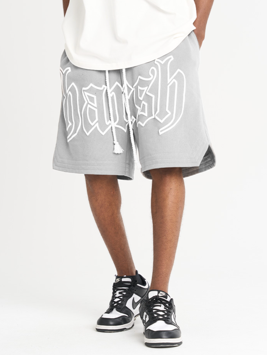 Harsh and Cruel Foam Print Logo Basketball Shorts