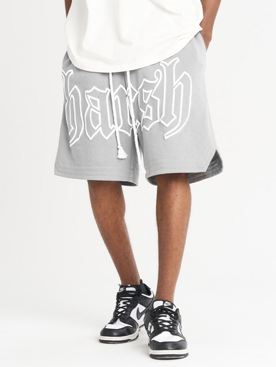 Harsh and Cruel Foam Print Logo Basketball Shorts