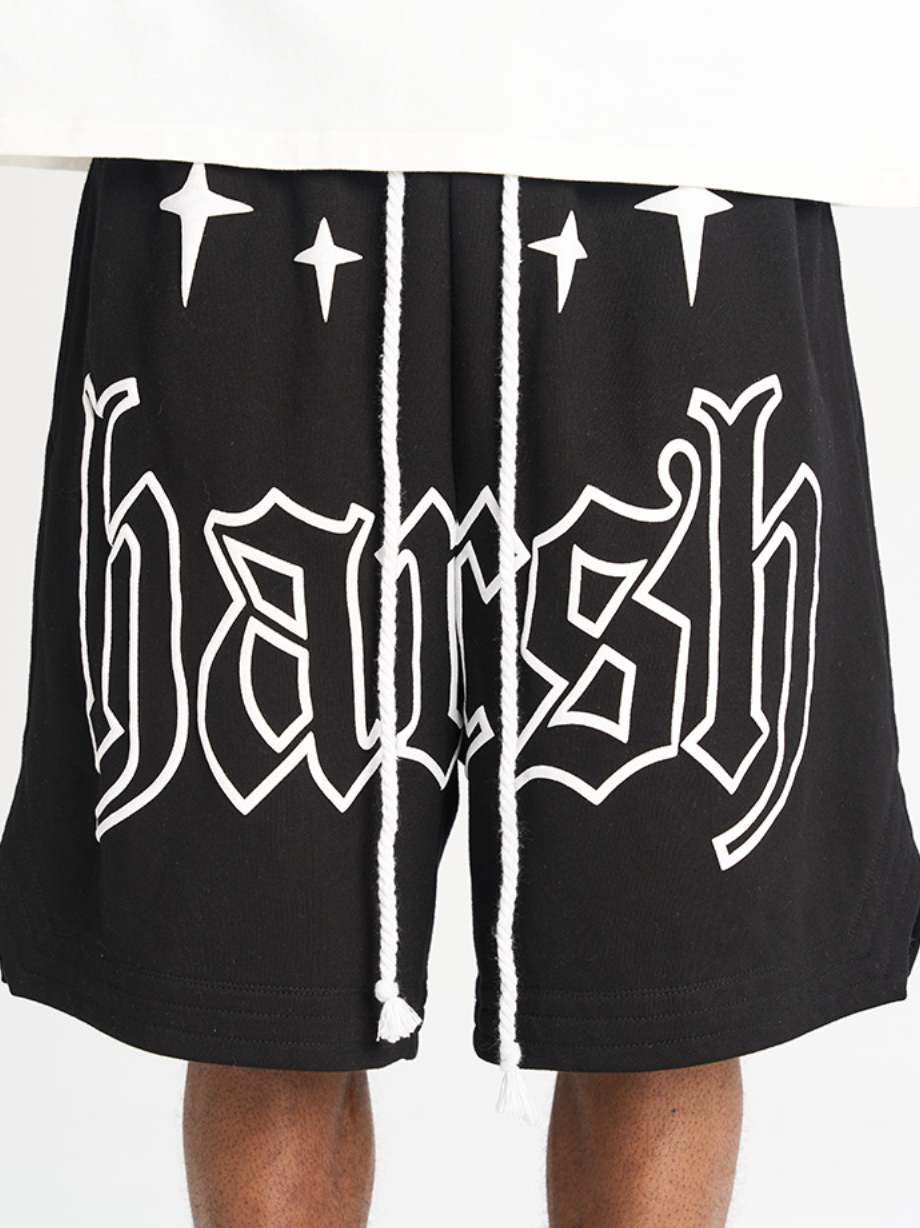Harsh and Cruel Foam Print Logo Basketball Shorts