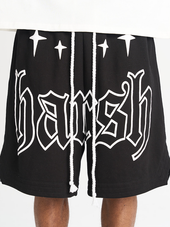 Harsh and Cruel Foam Print Logo Basketball Shorts