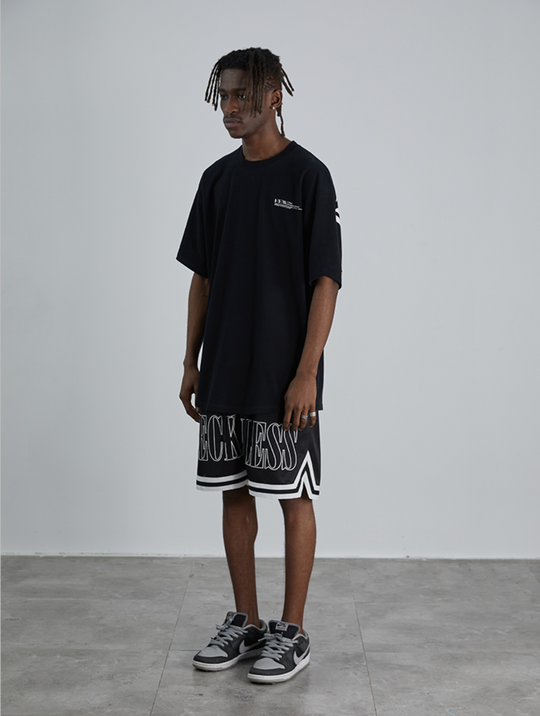 Harsh and Cruel Big Logo Print Basketball Shorts