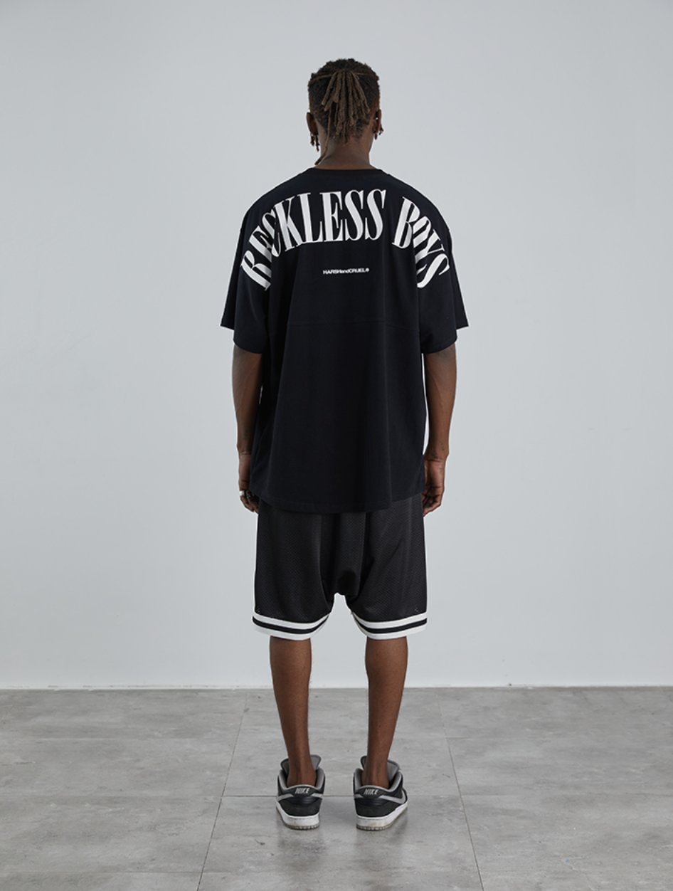 Harsh and Cruel Big Logo Print Basketball Shorts