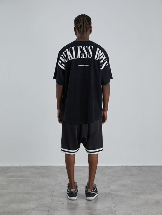 Harsh and Cruel Big Logo Print Basketball Shorts