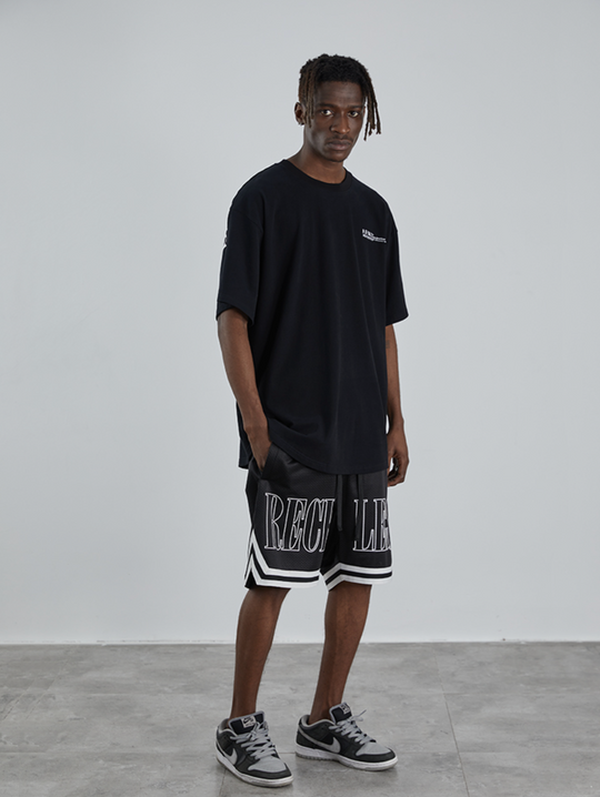 Harsh and Cruel Big Logo Print Basketball Shorts