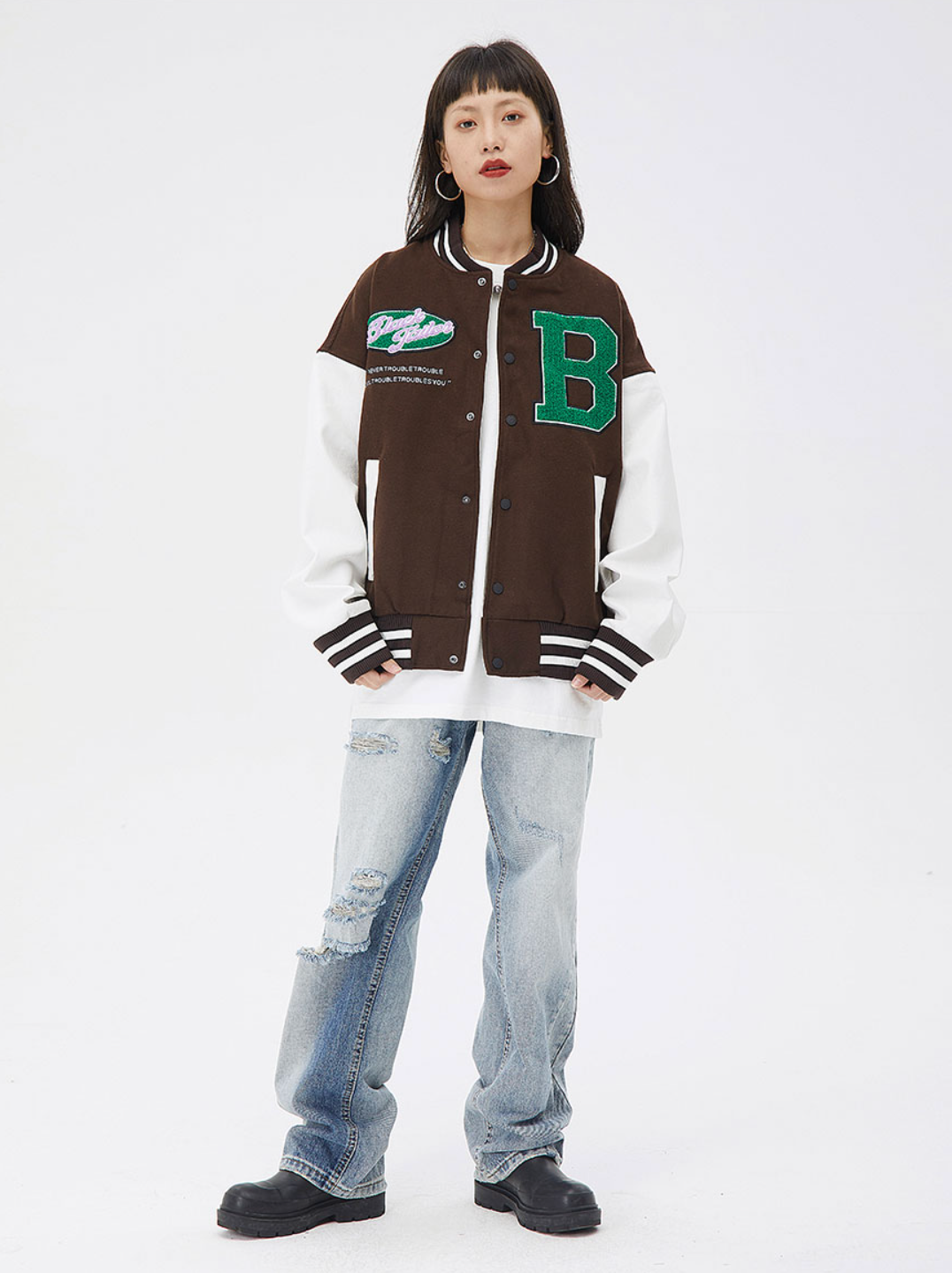 Logo Embroidery Varsity Jacket