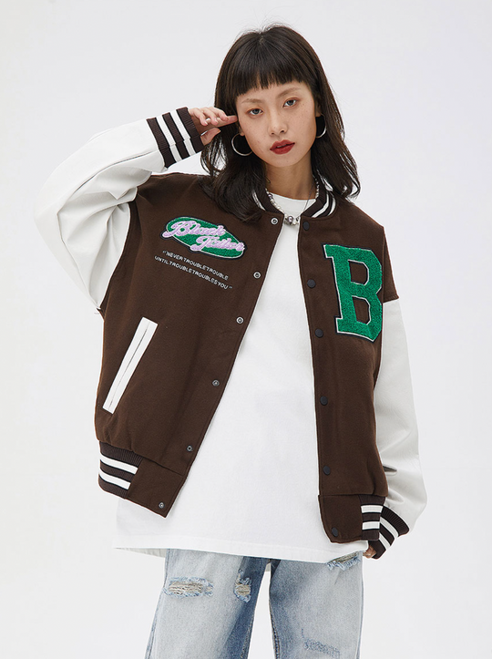 Logo Embroidery Varsity Jacket