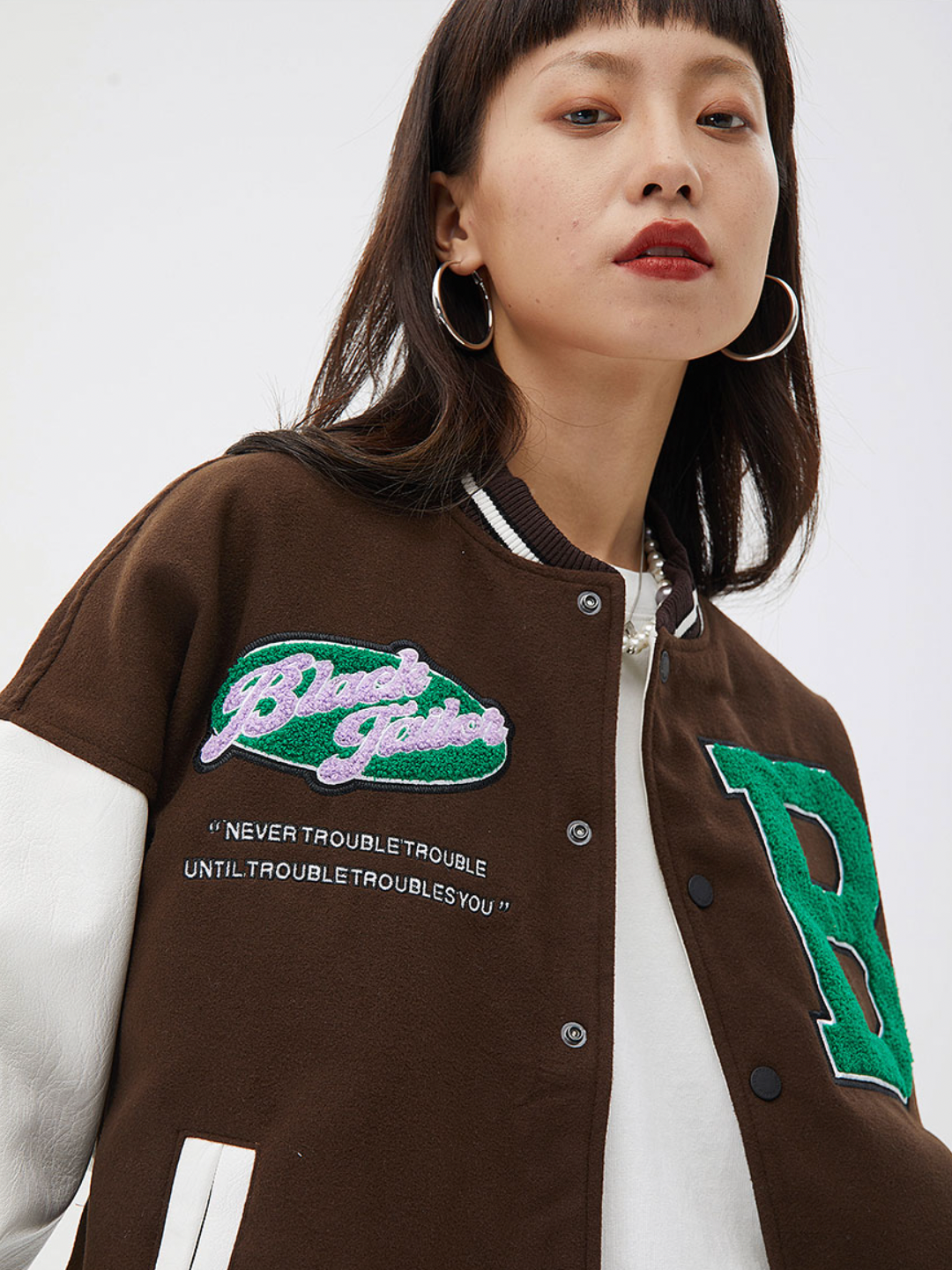 Logo Embroidery Varsity Jacket