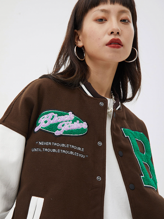 Logo Embroidery Varsity Jacket