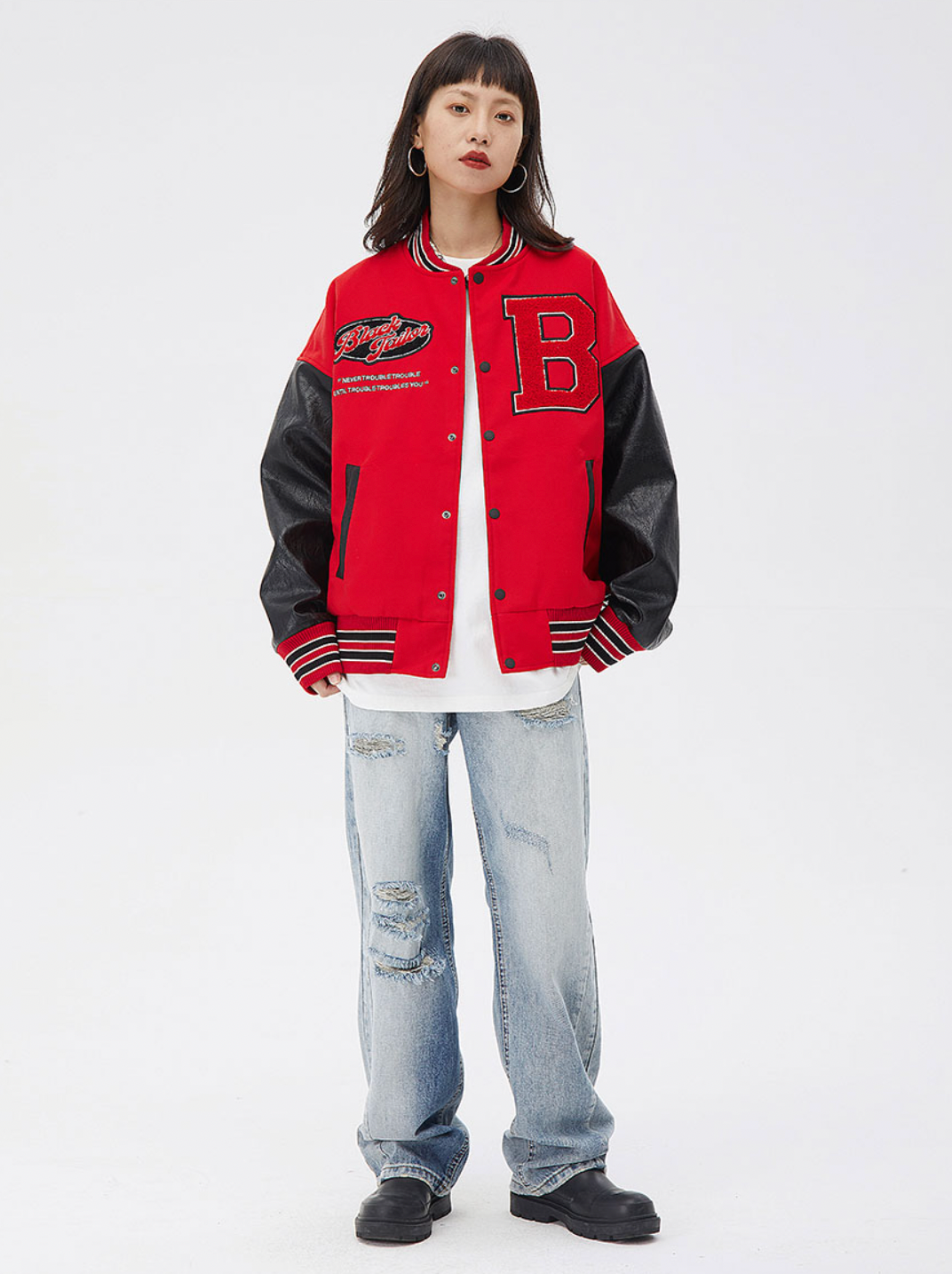 Logo Embroidery Varsity Jacket