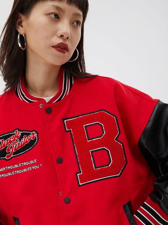 Logo Embroidery Varsity Jacket
