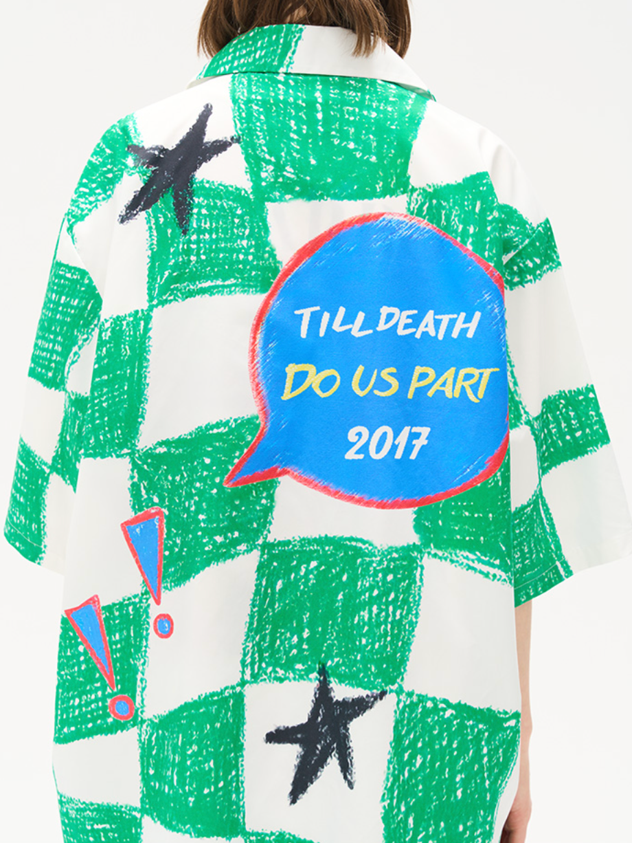 Harsh and Cruel Checkerboard Star Print Cuban Shirt