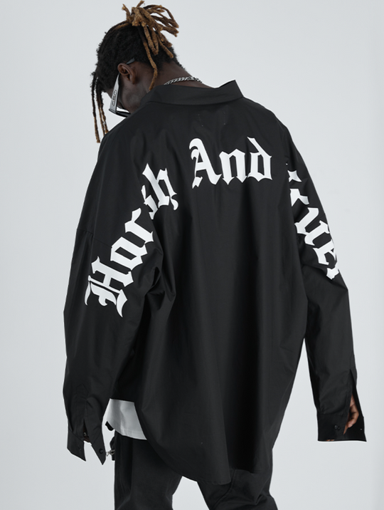Harsh and Cruel Large Letters Logo Long Sleeved Shirt