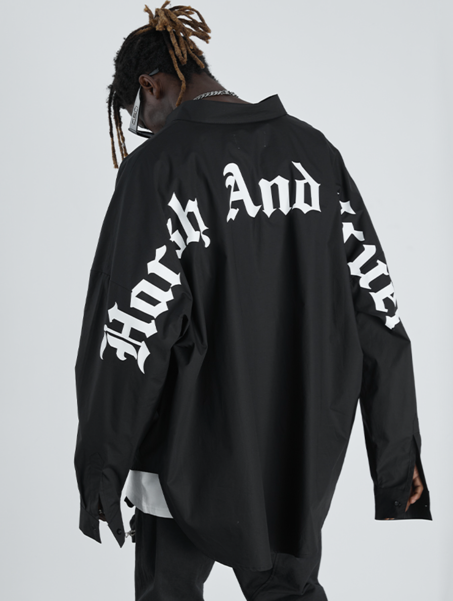 Harsh and Cruel Large Letters Logo Long Sleeved Shirt