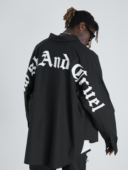 Harsh and Cruel Large Letters Logo Long Sleeved Shirt