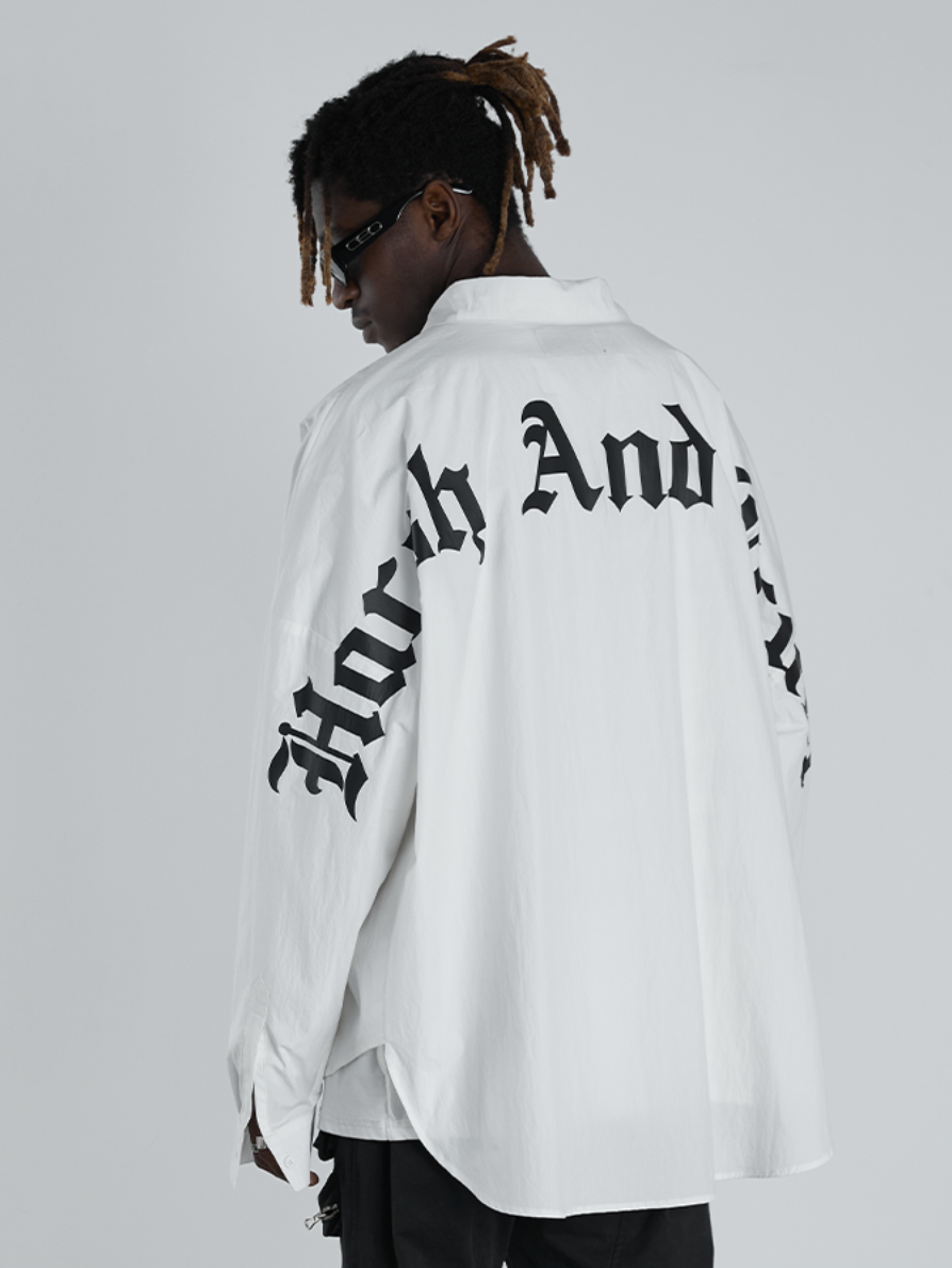 Harsh and Cruel Large Letters Logo Long Sleeved Shirt