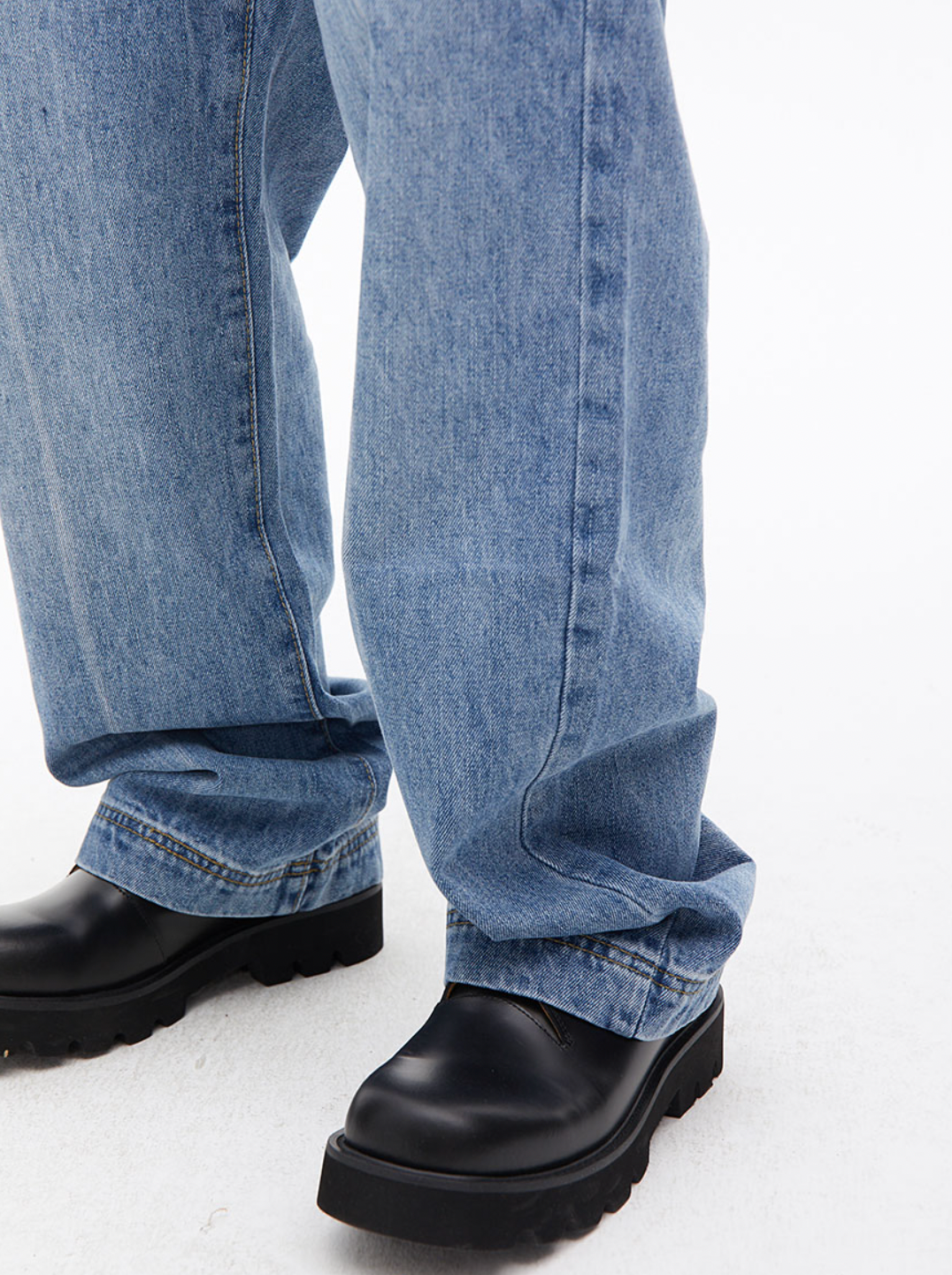 Washed Stitching Pocket Denim Jeans