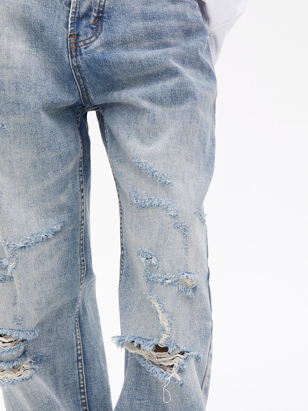 Washed Distressed Denim Jeans