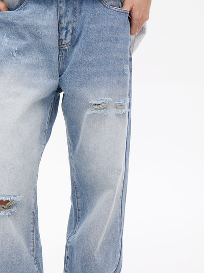 Washed Vintage Loose Denim Jeans