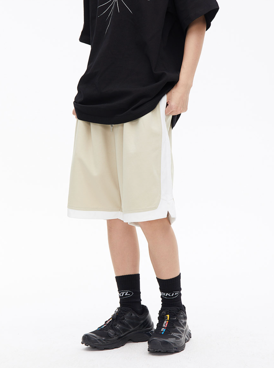 Contrast Color Basketball Shorts