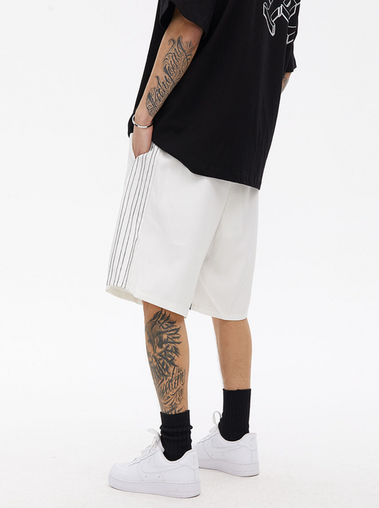 Contrast Color Striped Sports Shorts