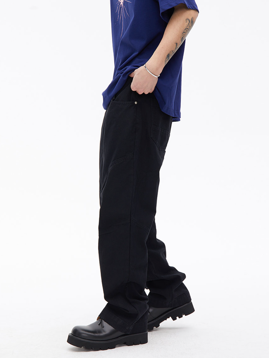 Washed Stitched Trousers