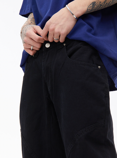 Washed Stitched Trousers
