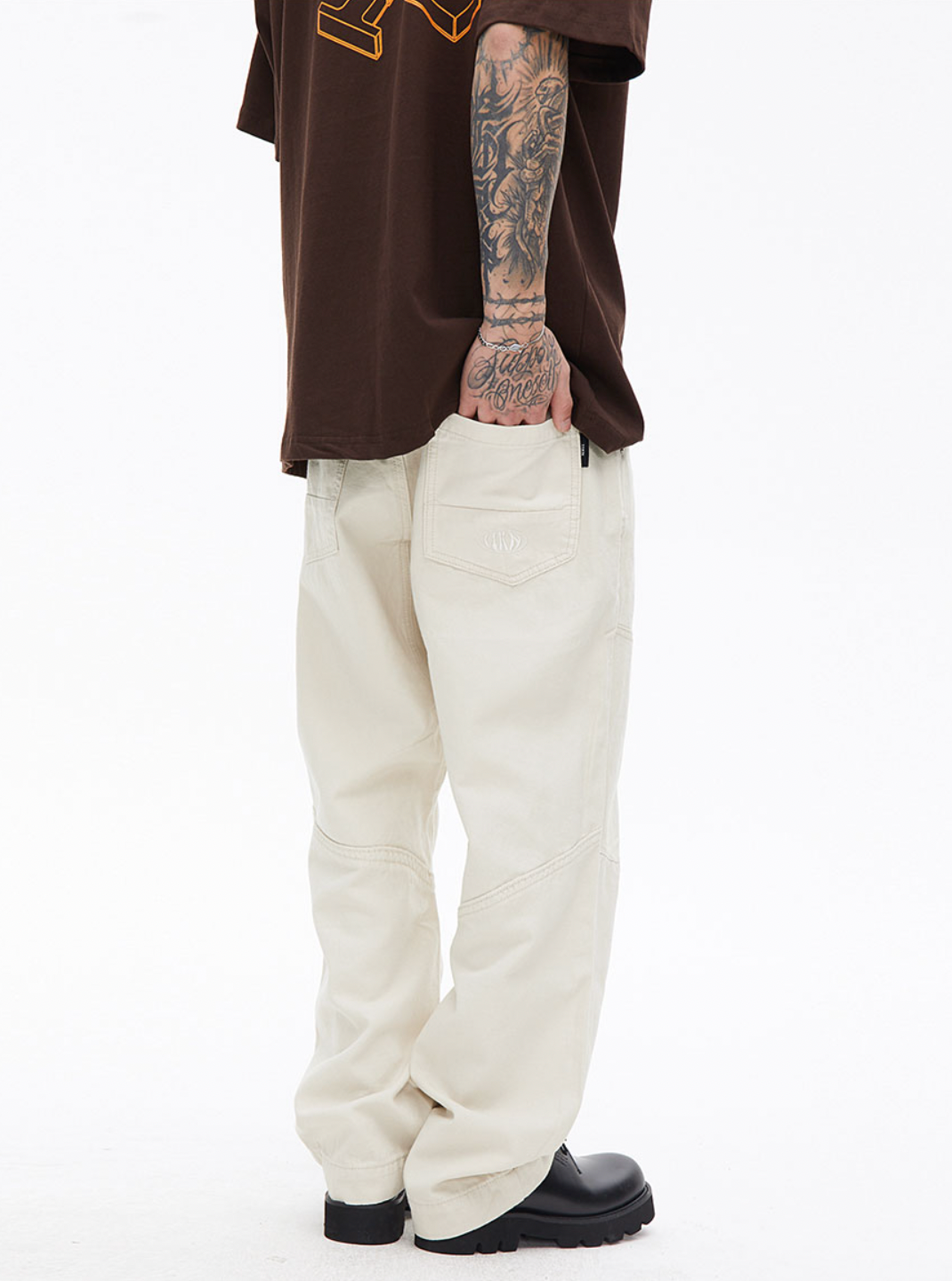 Washed Stitched Trousers