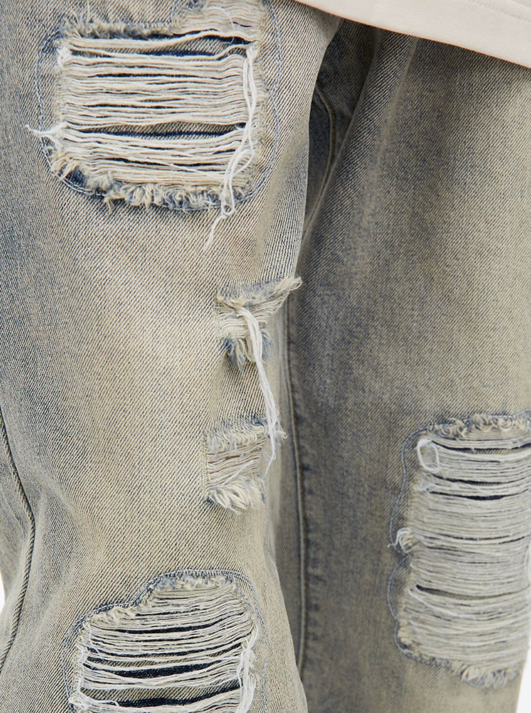 Washed Distressed Loose Denim Jeans