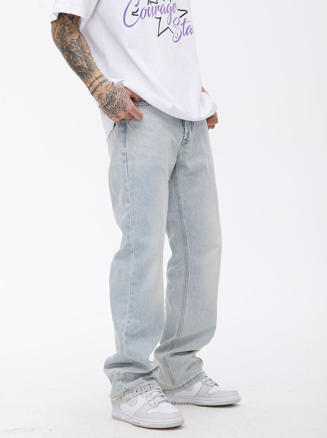 Printing Washed Denim Jeans