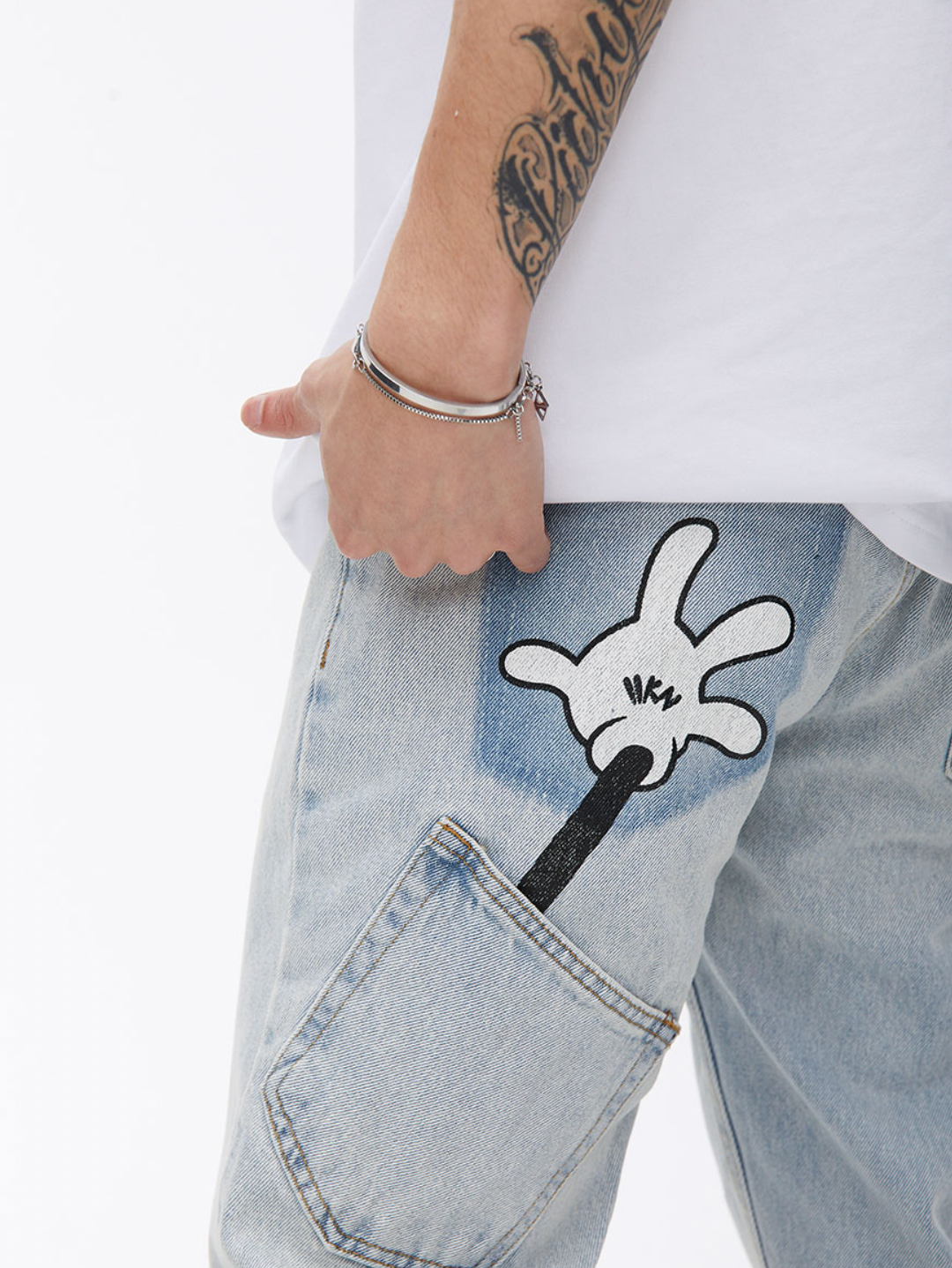 Printing Washed Denim Jeans