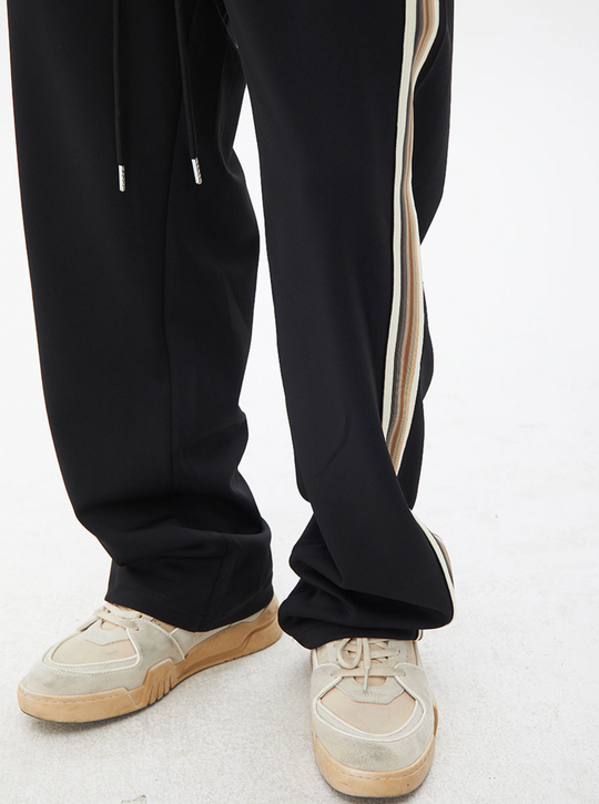 Color Blocked Striped Drawstring Track Sweatpants