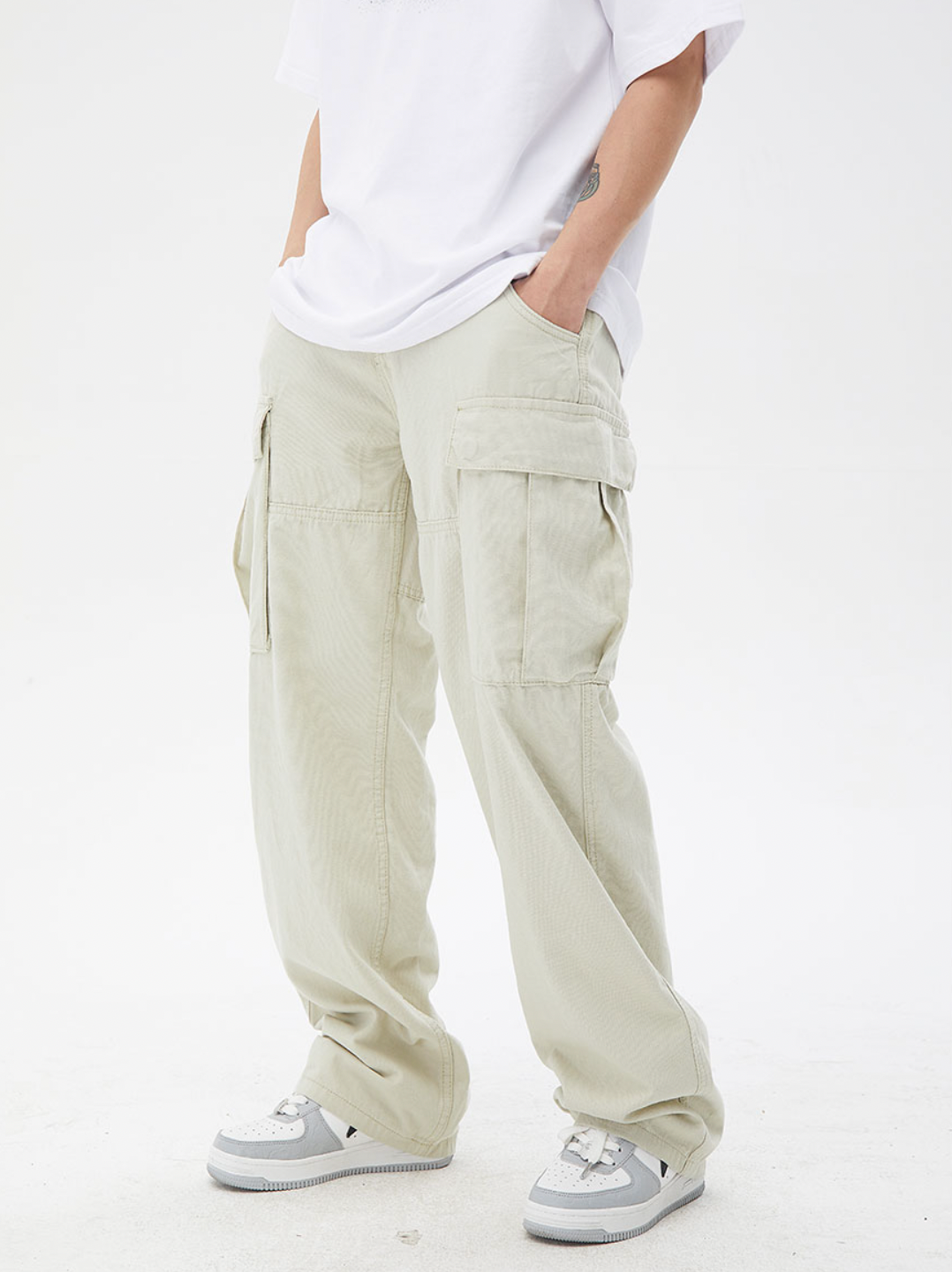 Multi Pocket Washed Work Cargo Pants