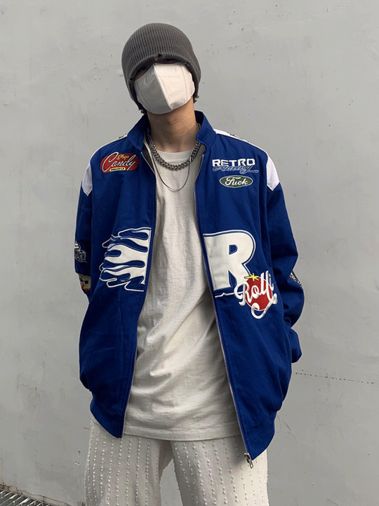 Embroidered Motorcycle Racing Jacket