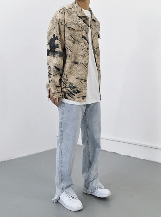 Tie Dye Shirt Jacket