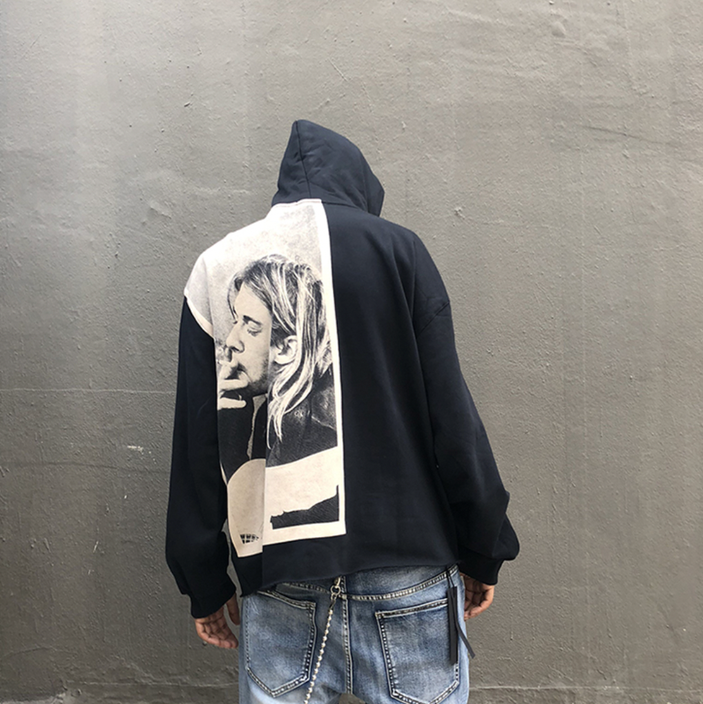 Portrait Old Printed Hoodie