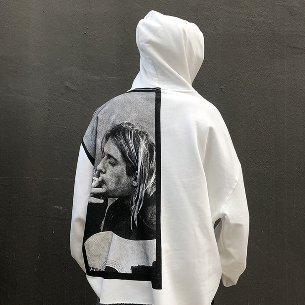 Portrait Old Printed Hoodie