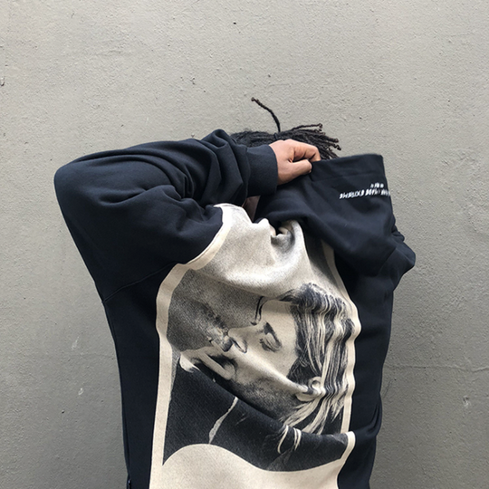 Portrait Old Printed Hoodie