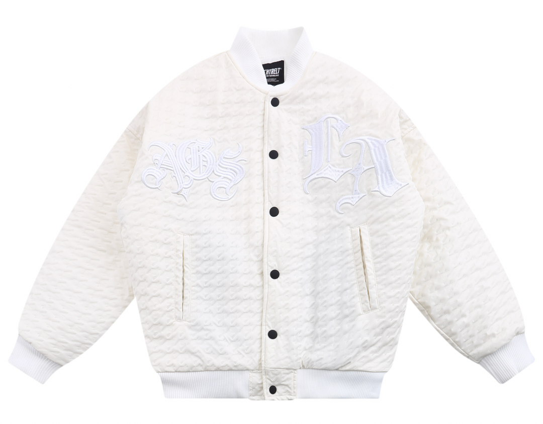Gothic Word Quilted Varsity Jacket