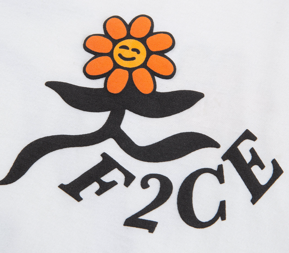 F2CE Flocked Print Graffiti Flowers Tee