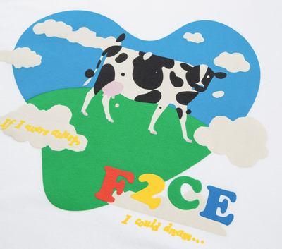 F2CE Love Heart Cows Printed Tee