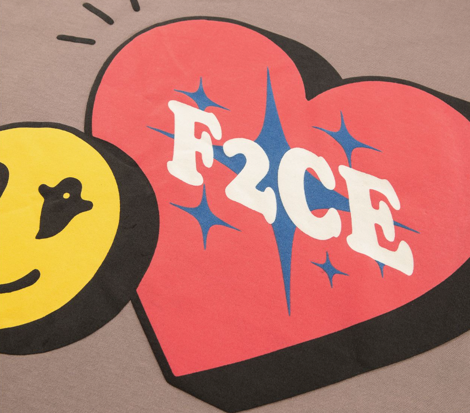 F2CE Love Heart Smiley Face Print Tee
