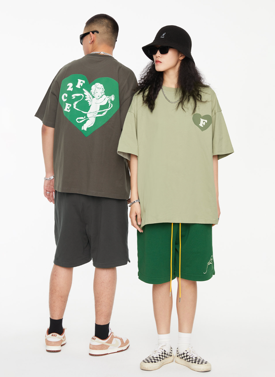 F2CE Love Heart Angel Print Tee